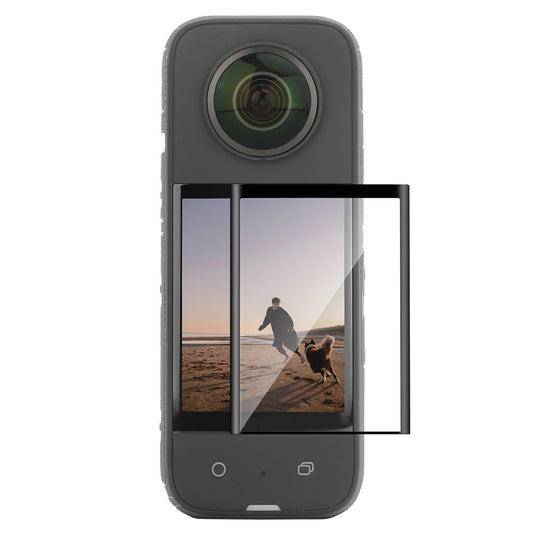 Uniqkart IST-BHM498 1 Set Camera Screen Protector Kit for Insta360 X3, HD Clear Curved Design Full Covering Tempered Glass Screen Film