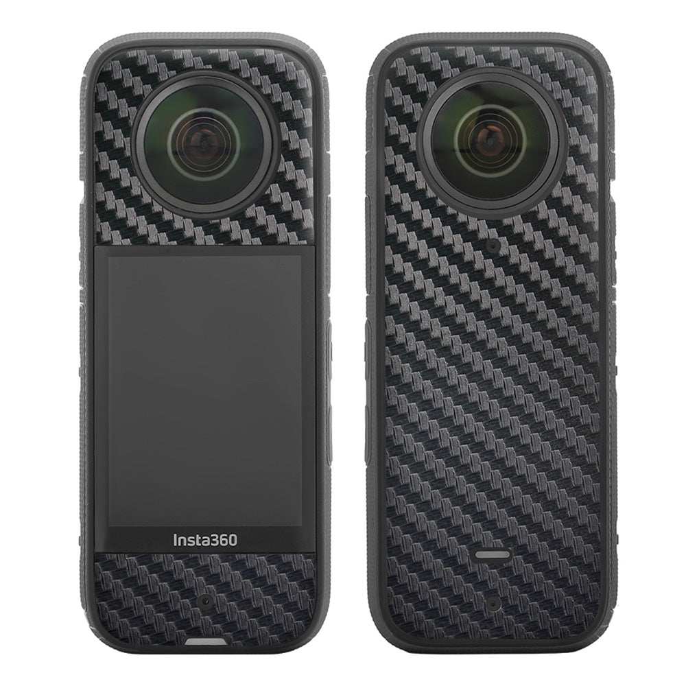 Uniqkart IST-TZ485 For Insta360 X3 Adhesive Cute Pattern PVC Sticker Set Decoration Camera Accessories Kit - Hip-hop / Carbon Fiber