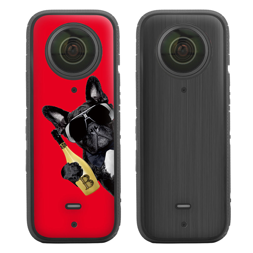 Uniqkart IST-TZ485 For Insta360 X3 Adhesive Cute Pattern PVC Sticker Set Decoration Camera Accessories Kit - Dog / Brushed
