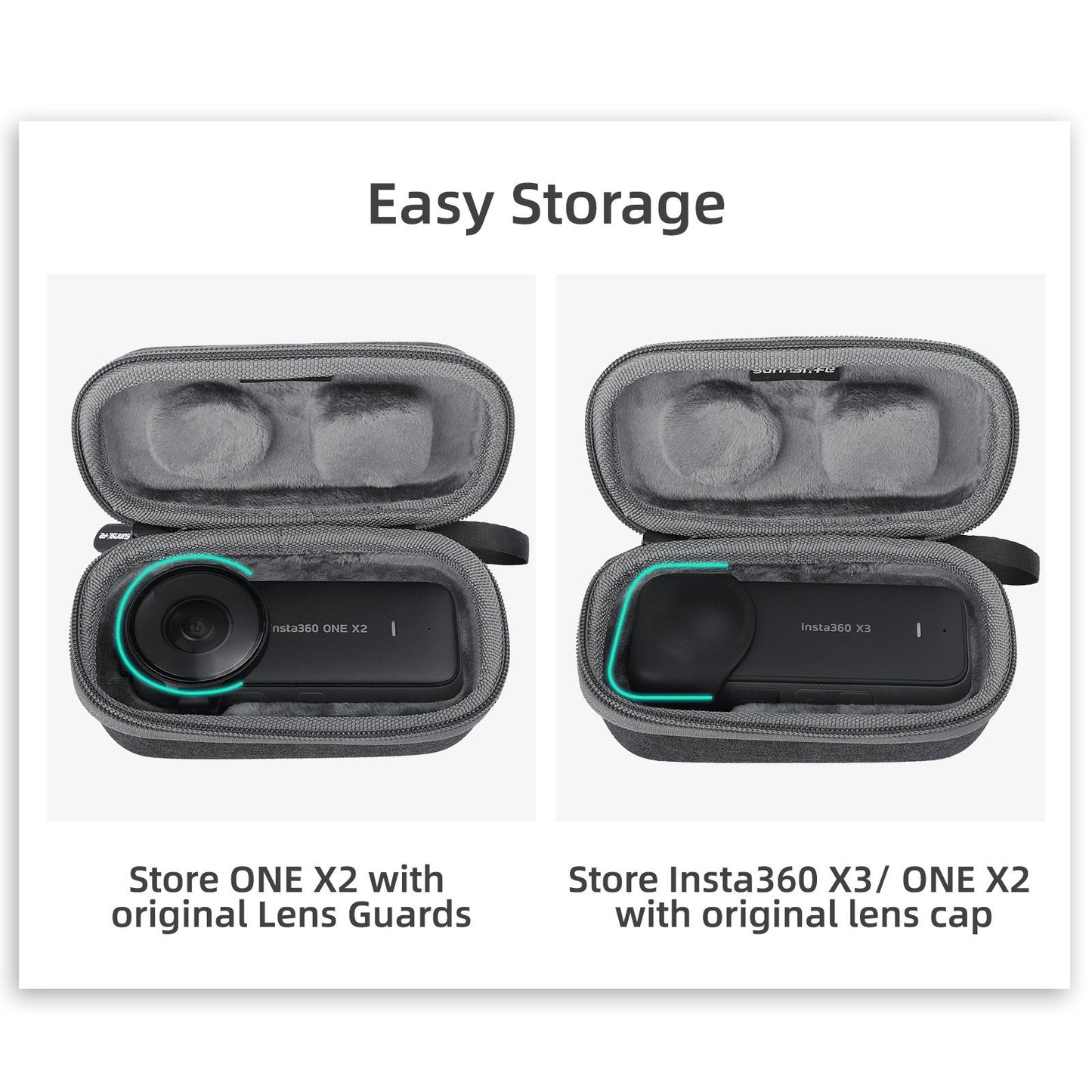 Uniqkart IST-B496 for Insta360 X3 / ONE X2 / X Storage Bag Anti-scratch Camera Protective Case