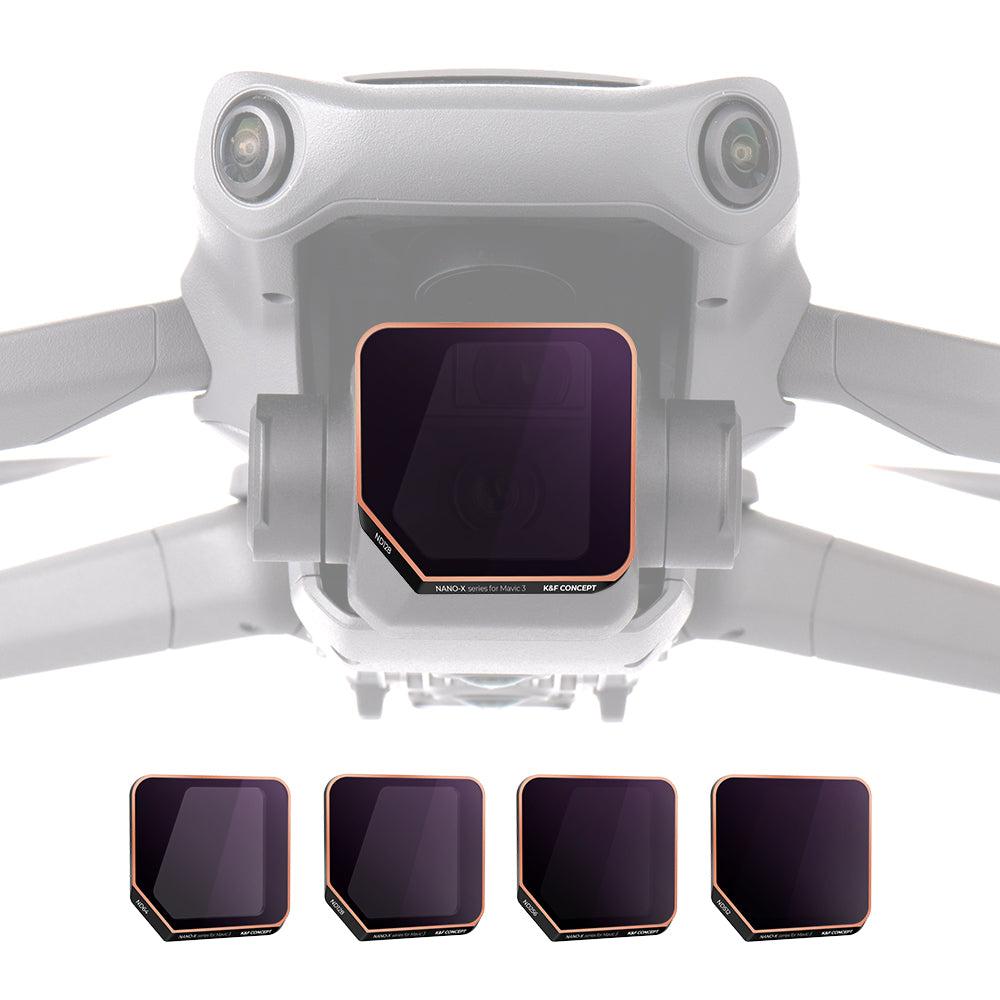 K&amp;F CONCEPT SKU.1892 4Pcs ND Filter Set for DJI Mavic 3 / Mavic 3 Cine, ND64 ND128 ND256 ND512 HD Filters Waterproof Multi-Coated Lens Filters