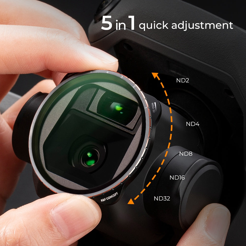 K&amp;F CONCEPT KF01.1855 Multi-Coated Lens Filters for DJI Mavic 3 / Mavic 3 Cine, 5-Gear Adjustable ND2-ND32 Filter Waterproof Anti-Scratch Filters
