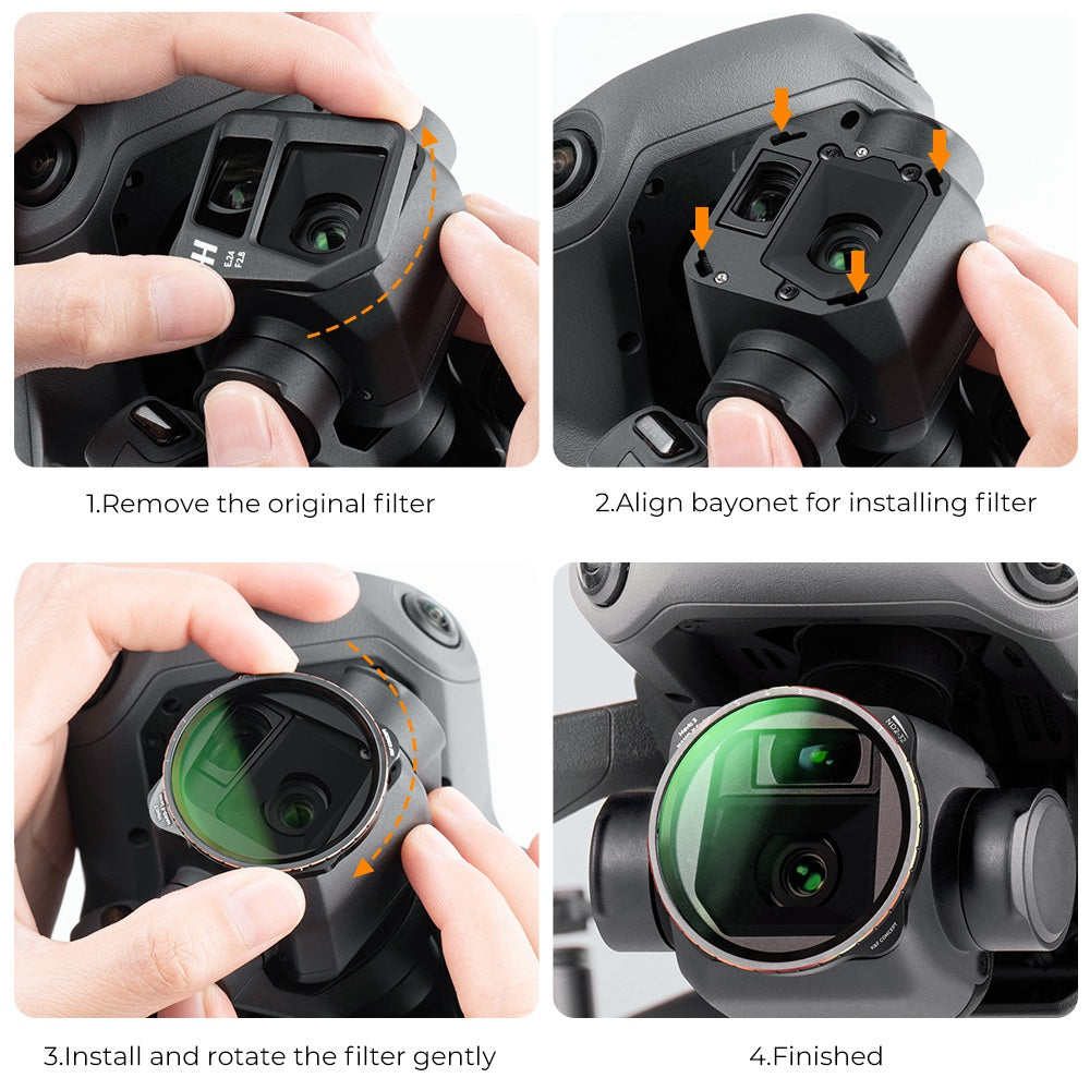 K&amp;F CONCEPT KF01.1855 Multi-Coated Lens Filters for DJI Mavic 3 / Mavic 3 Cine, 5-Gear Adjustable ND2-ND32 Filter Waterproof Anti-Scratch Filters