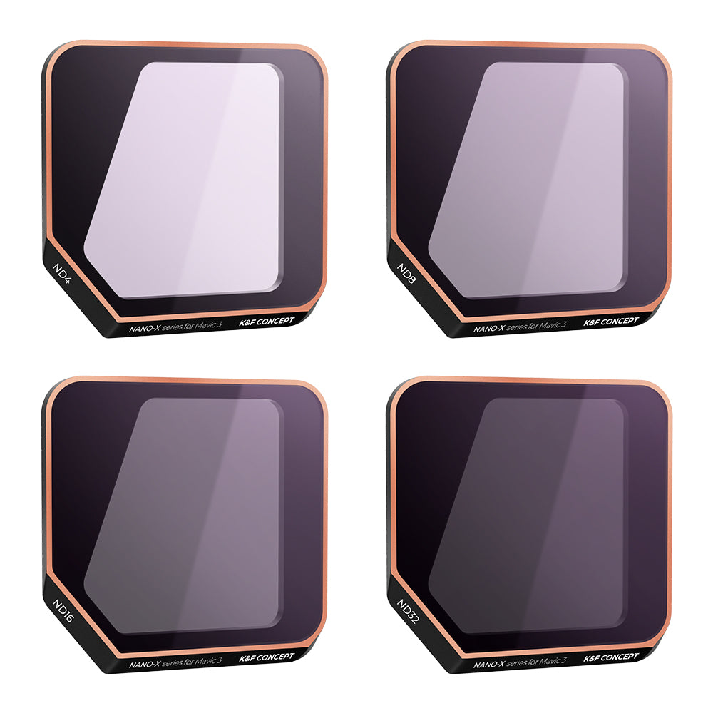 K&amp;F CONCEPT SKU.1891 4Pcs Multi-Coated Filter Set for DJI Mavic 3 / Mavic 3 Cine, ND4 ND8 ND16 ND32 Waterproof HD Filters Anti-Scratch Lens Filters