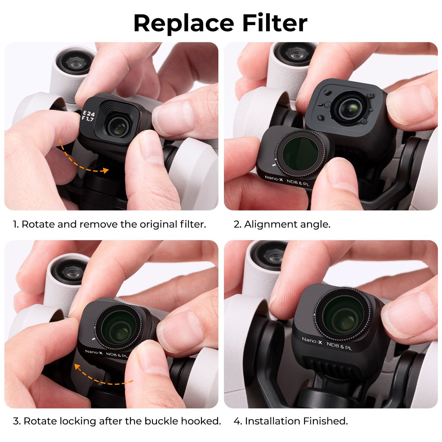 K&amp;F CONCEPT KF01.2042 2-in-1 ND4 / PL Filter for DJI Mini 3 Pro Multi-Coated Lens Filters Water Resistant Anti-Scratch Filters