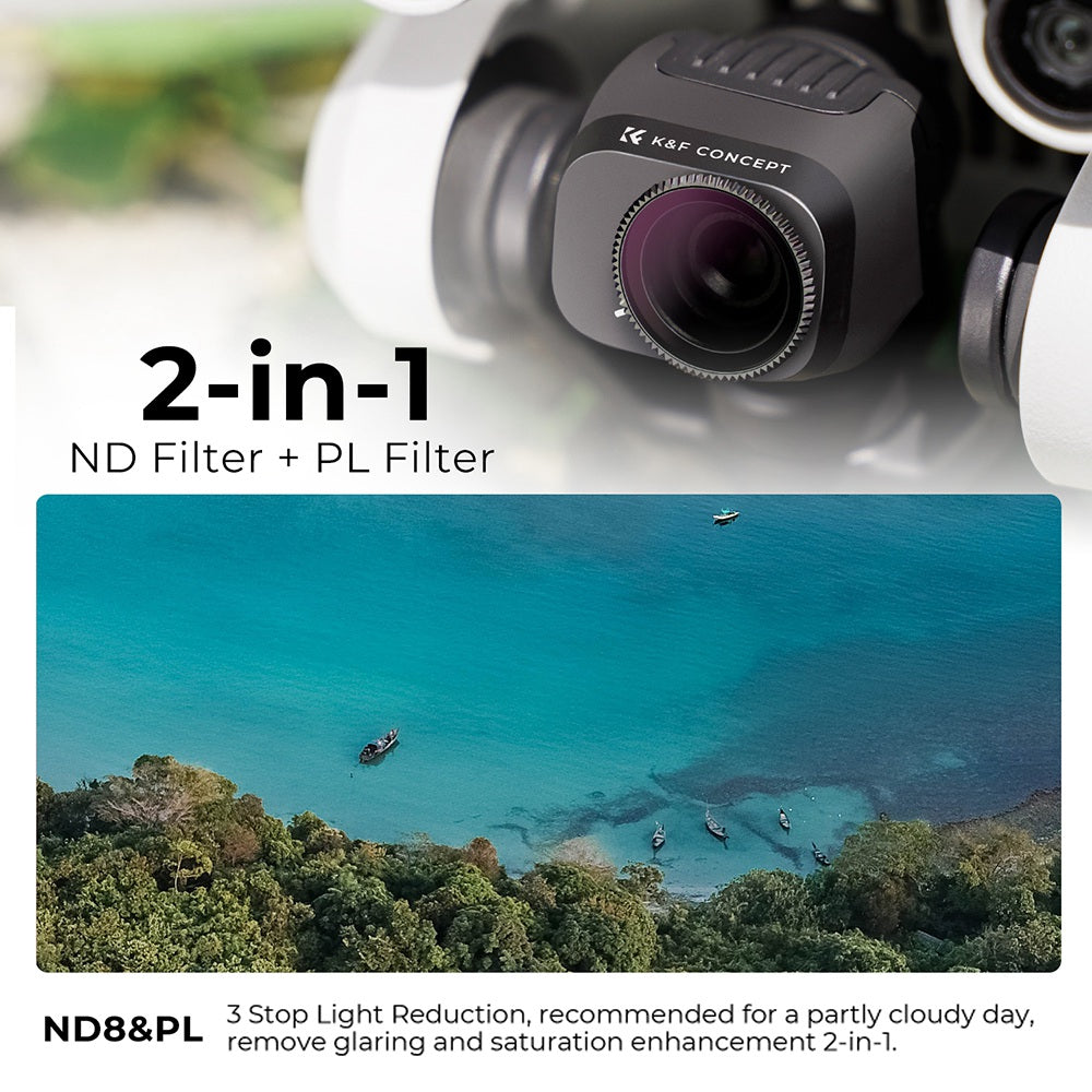 K&amp;F CONCEPT KF01.2043 Multi-Coated 2-in-1 ND8 / PL Filter for DJI Mini 3 Pro Waterproof Anti-Scratch Lens Filters