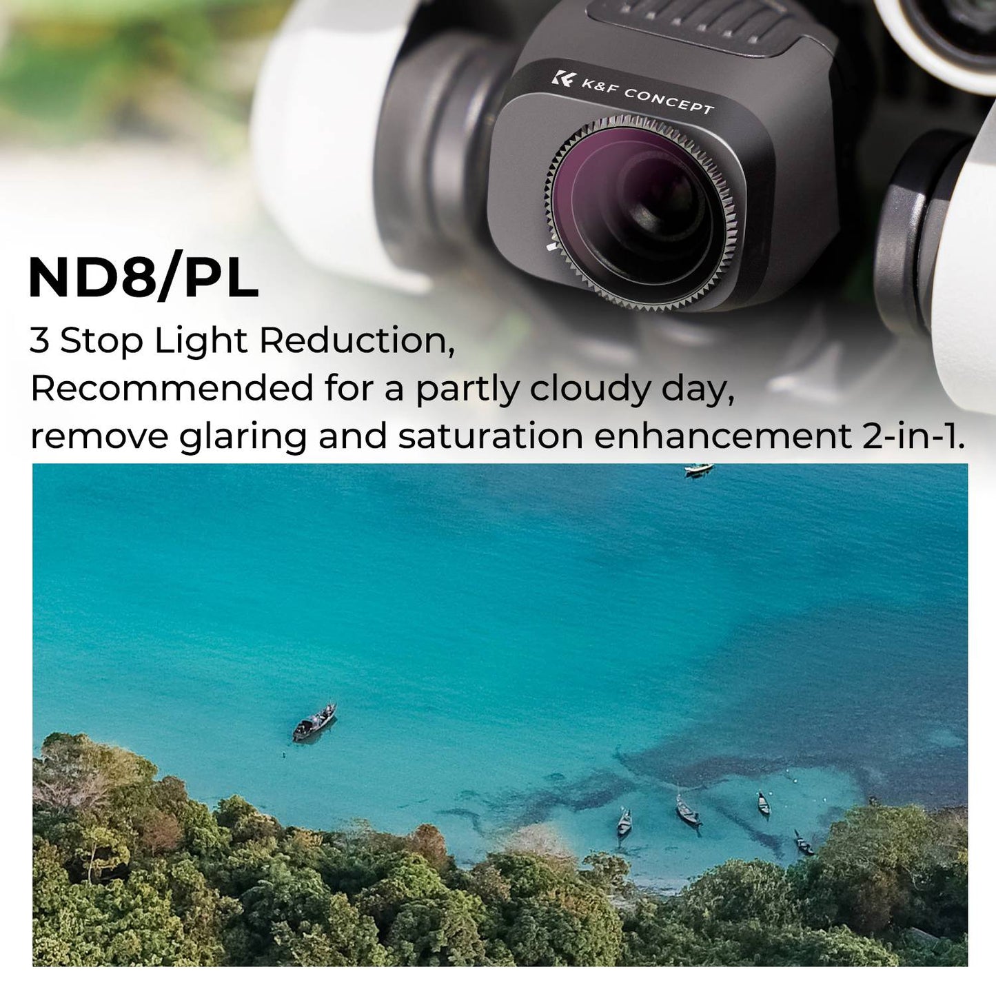 K&amp;F CONCEPT KF01.2043 Multi-Coated 2-in-1 ND8 / PL Filter for DJI Mini 3 Pro Waterproof Anti-Scratch Lens Filters