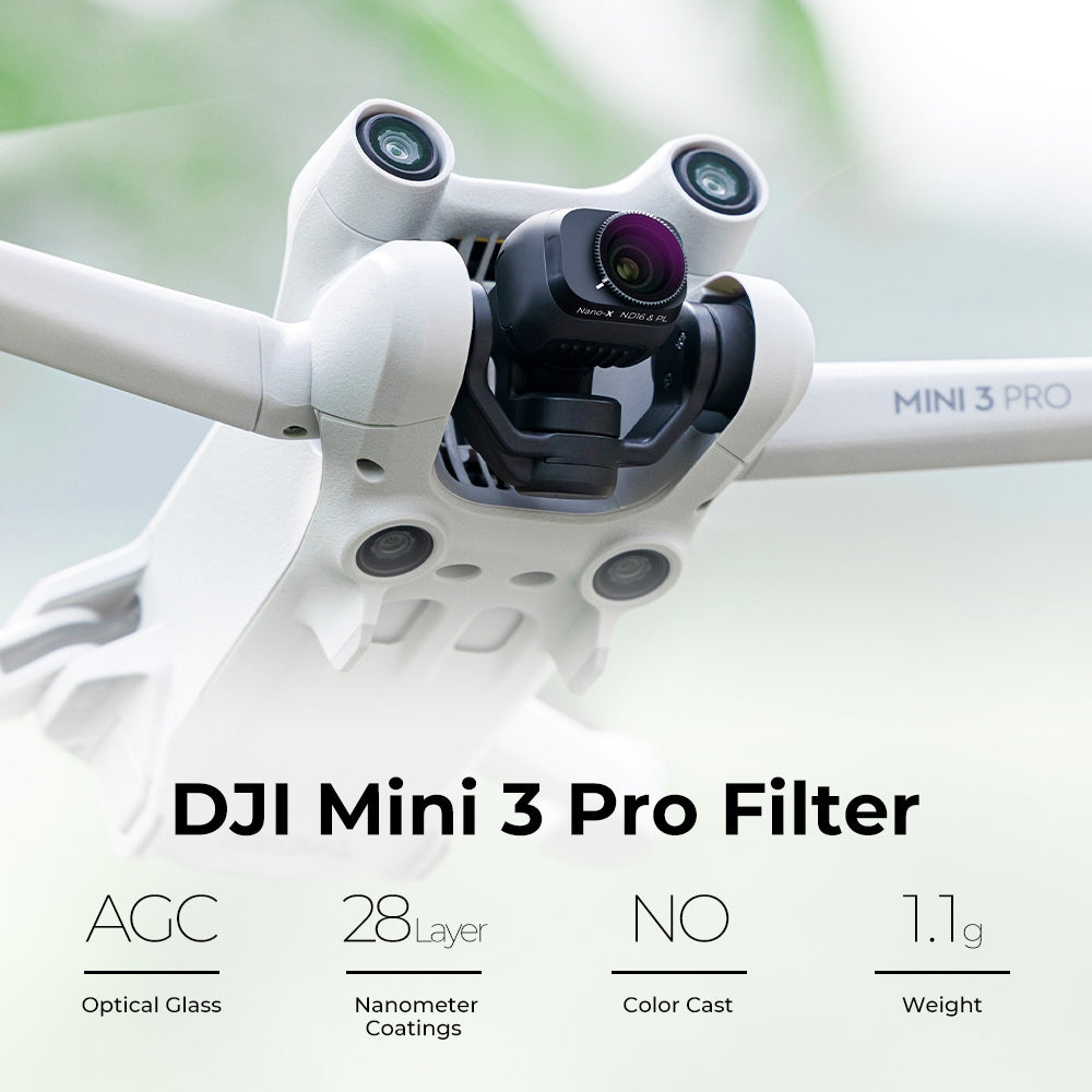 K&amp;F CONCEPT KF01.2044 Multi-Coated 2-in-1 ND16 / PL Filter for DJI Mini 3 Pro Waterproof Filters 4-stop Single-Sided Anti-Reflection Green Film Filter