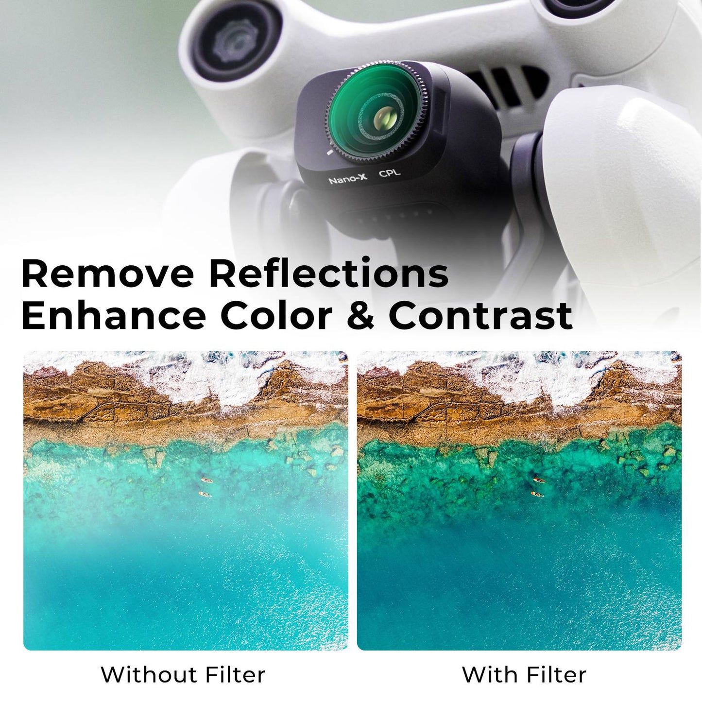 K&amp;F CONCEPT KF01.2035 Multi-Coated CPL Filter for DJI Mini 3 Pro Single-Sided Anti-Reflection Green Film Filter Waterproof Anti-Scratch HD Lens Filters