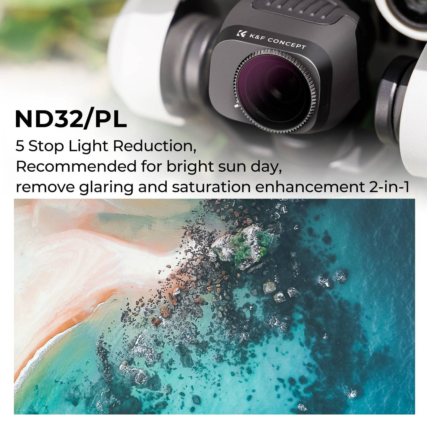 K&amp;F CONCEPT KF01.2045 Anti-Scratch ND32 / CPL Filter for DJI Mini 3 Pro Multi-Coated 2-in-1 Filter Waterproof HD Lens Filters