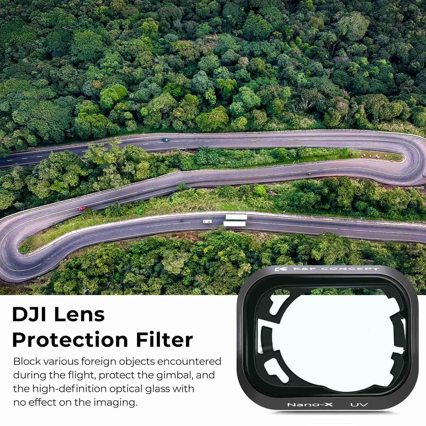 K&amp;F CONCEPT KF01.2034 Waterproof Multi-Coated UV Filter for DJI Mini 3 Pro Anti-Scratch Filter HD Single Side Anti-Reflective Green Film Filter
