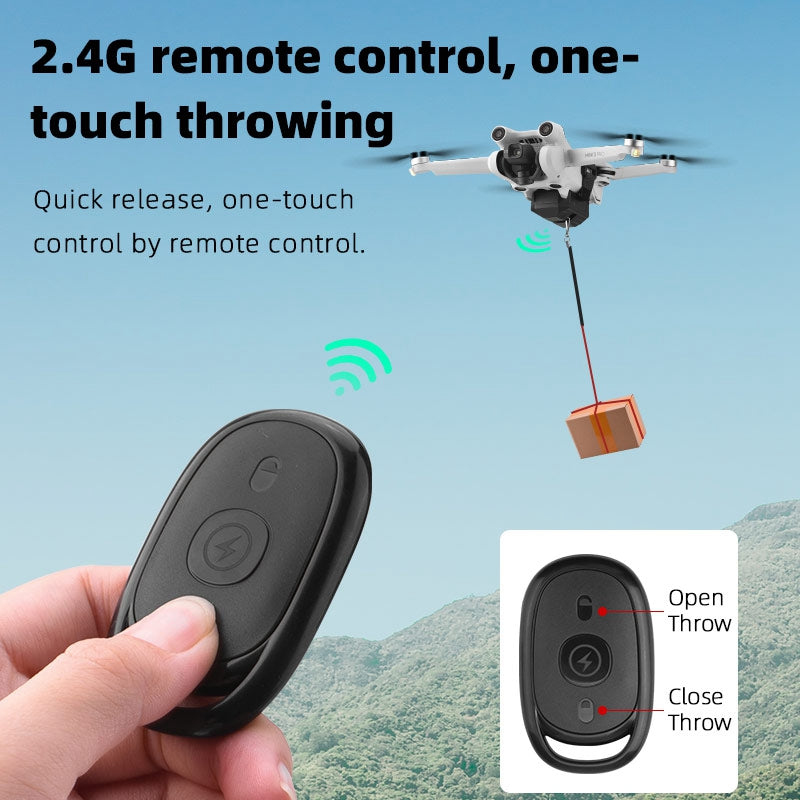 DJI-9519 Universal Delivery Drop Transport Thrower for DJI Mavic 3 / Mini 3 Pro / Mavic Air 2  /  FIMI X8SE Drone Release Fishing Bait Carrying Wedding Proposal Device