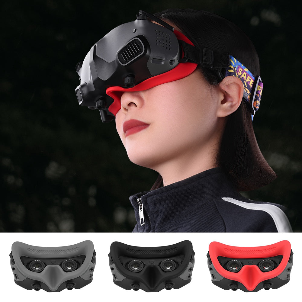DJI-9571 For DJI Avata Goggles 2 Sweat-proof Anti-skid Silicone Face Cover Eye Pad Glasses Accessories - Grey