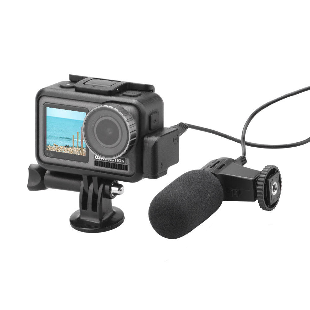 BRDRC DJI-7337 USB-C 3.5mm Microphone Adapter for DJI Osmo Action Camera, Supporting Battery Charging Data Transmission