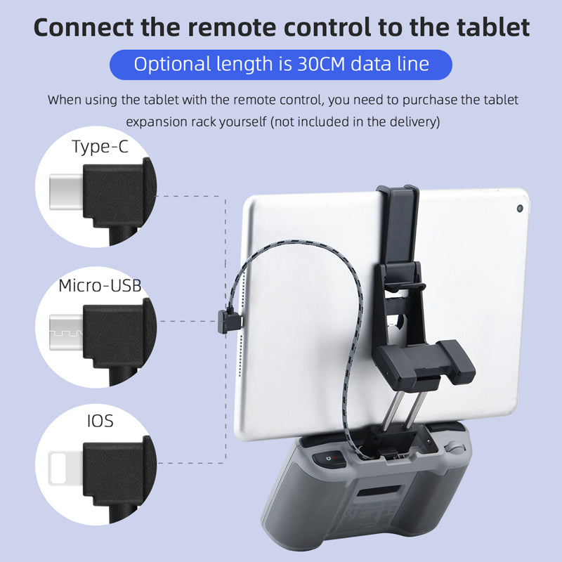 BRDRC DJI-8463 Compatible with DJI Mavic 3 Remote Control Data Line USB-C Adapter Connection Cable, Length: 30cm - Type-C to Micro USB