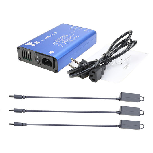 YX 3-in-1 Smart Charger for DJI Mavic 3 Drone Battery Charger Built-in Cooling Fan Charging Hub with Cover - EU Plug