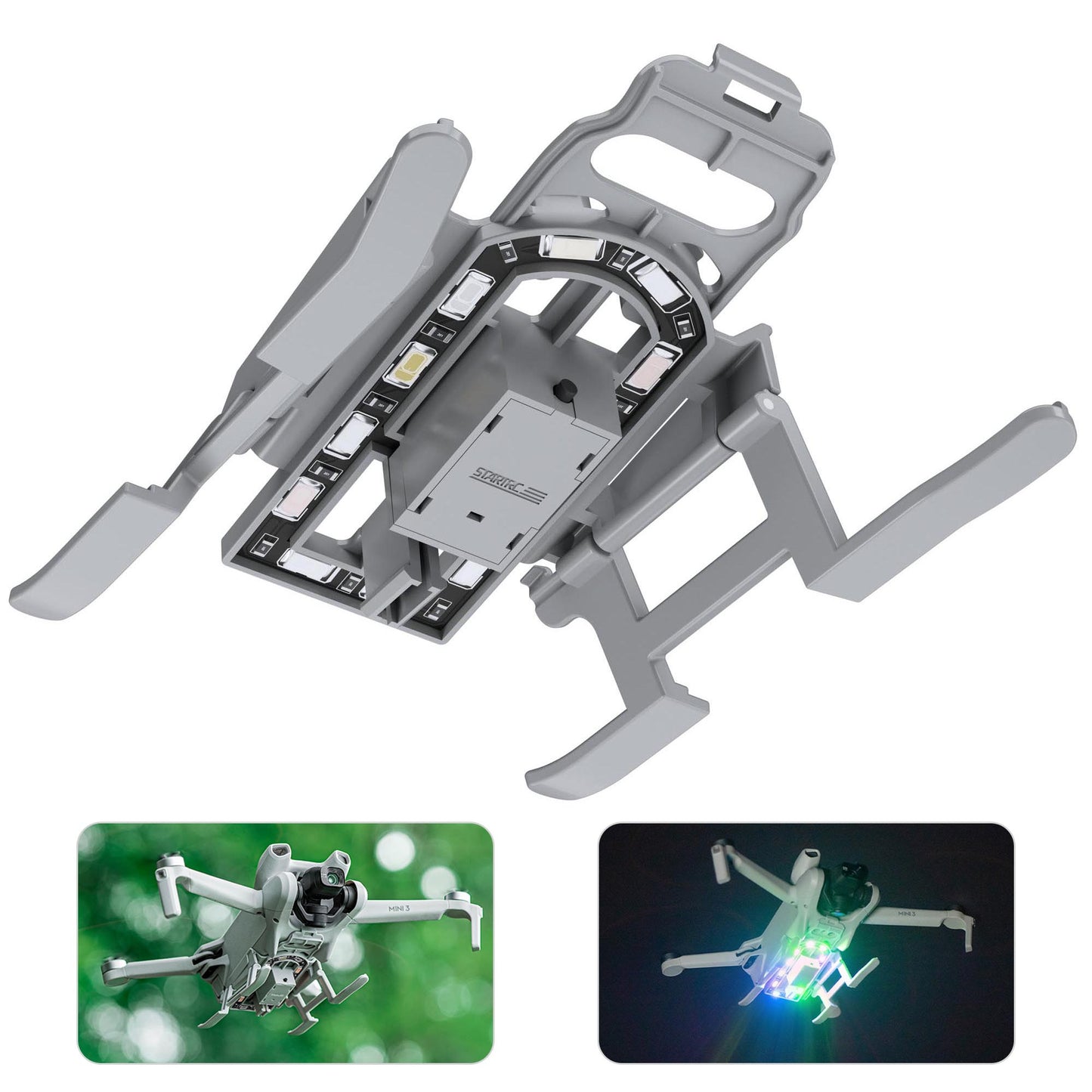 STARTRC 1116281 For DJI Mini 3 RC Drone Landing Gear Foldable LED Light Shockrpoof Landing Gear Landing Leg