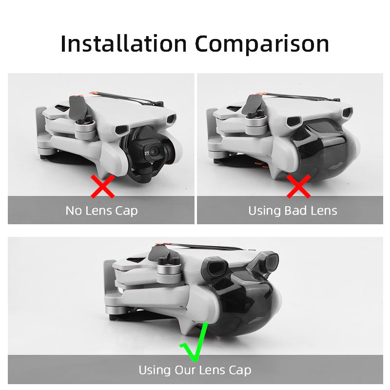 BRDRC Anti-scratch PC Lens Cap Hood for DJI Mini 3 Drone Gimbal Camera Protector Cover - Grey
