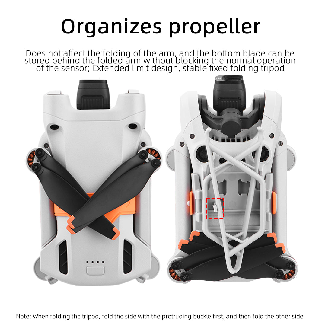 BRDRC For DJI Mini 3 / Mini 3 Pro Foldable Landing Gear ABS Height Extender with Silicone Strap - Grey