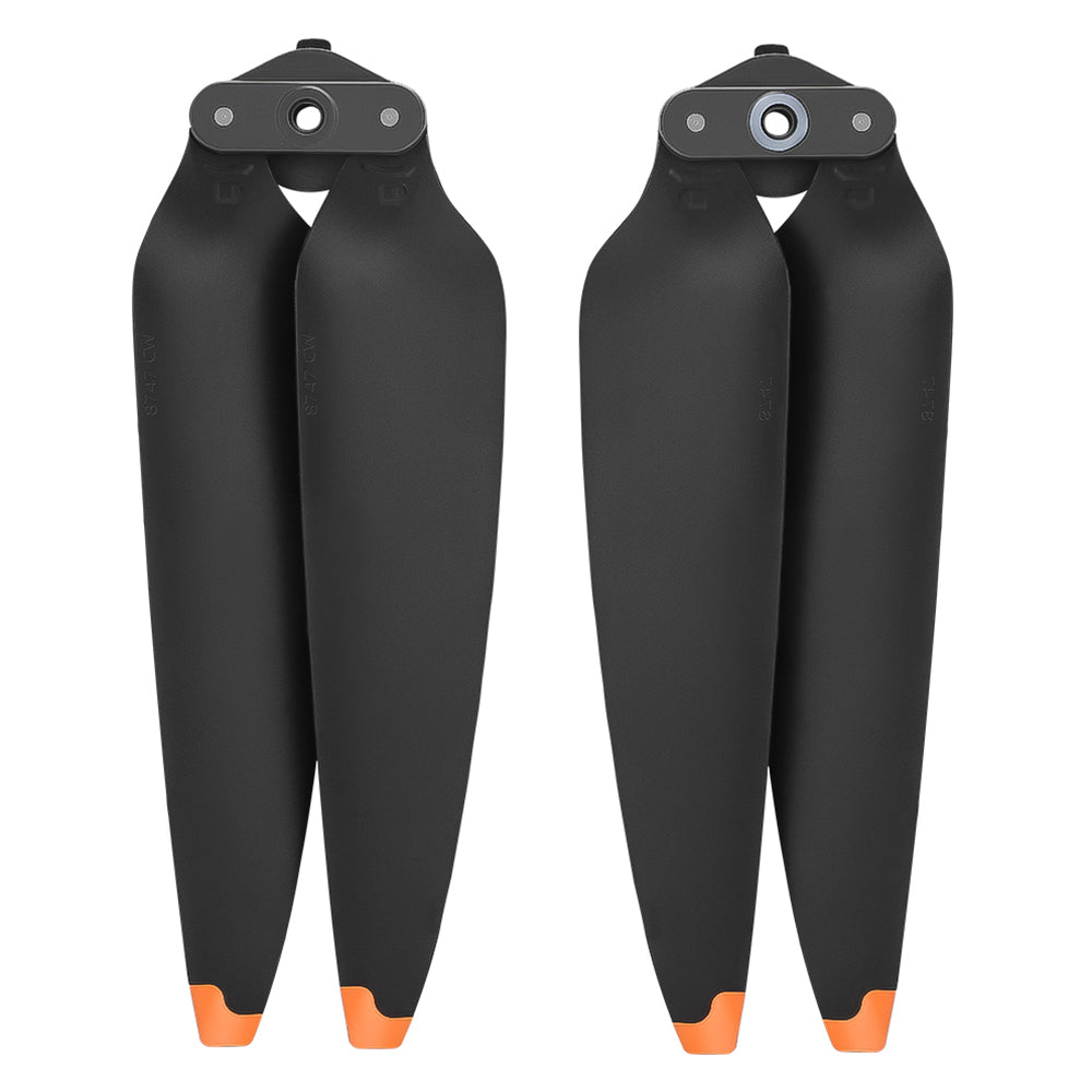 SUNNYLIFE 1 Pair 8747F Silent Blade for DJI Air 3 Noise Reduction Propeller with Storage Box - Black+Orange