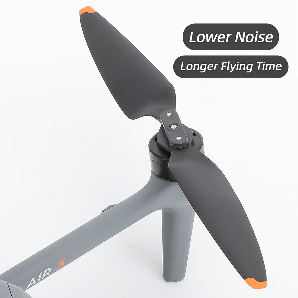 SUNNYLIFE 1 Pair 8747F Silent Blade for DJI Air 3 Noise Reduction Propeller with Storage Box - Black+Orange