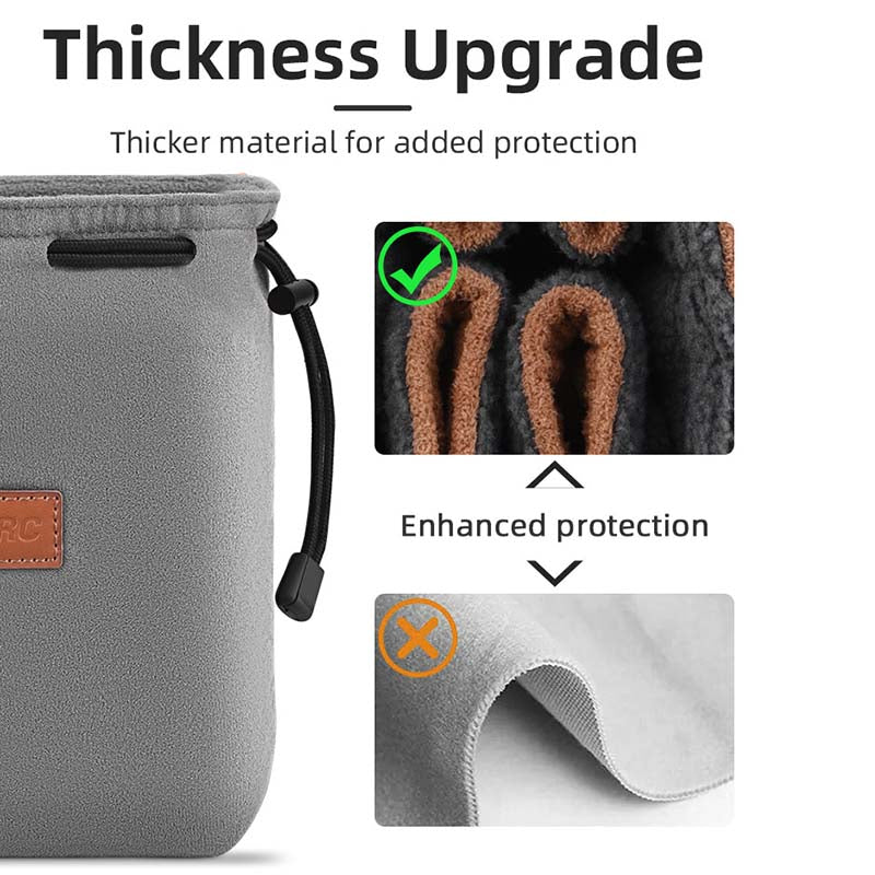 BRDRC Drone Storage Bag for DJI Mini 3 / Mini 2 SE Remote Control Anti-scratch Drawstring Pouch, Size S - Grey