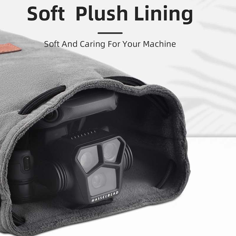 BRDRC Drone Storage Bag for DJI Mini 3 / Mini 2 SE Remote Control Anti-scratch Drawstring Pouch, Size S - Grey
