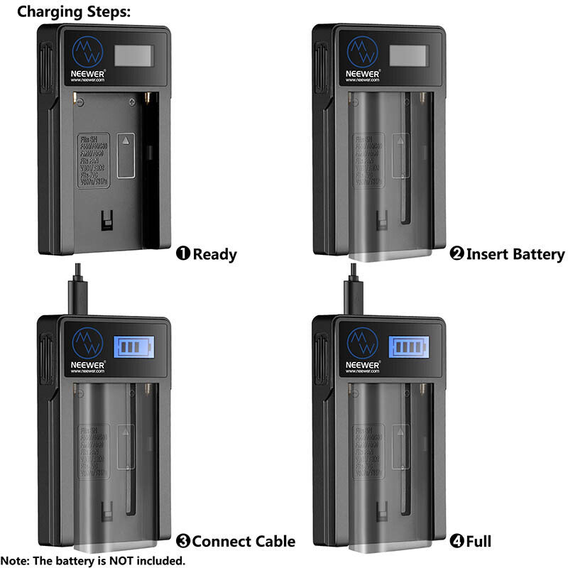 Uniqkart NW-USBF550 LCD Smart Battery Charger for Sony NP-F550 / F750 / F960 / F970