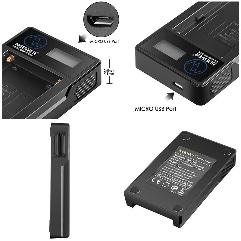 Uniqkart NW-USBF550 LCD Smart Battery Charger for Sony NP-F550 / F750 / F960 / F970
