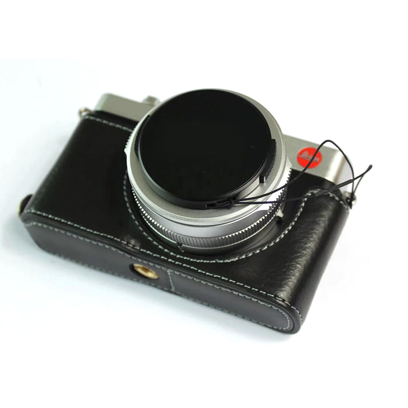Uniqkart for Leica D-lux7 Camera Case Genuine Leather Half Body Cover - Black