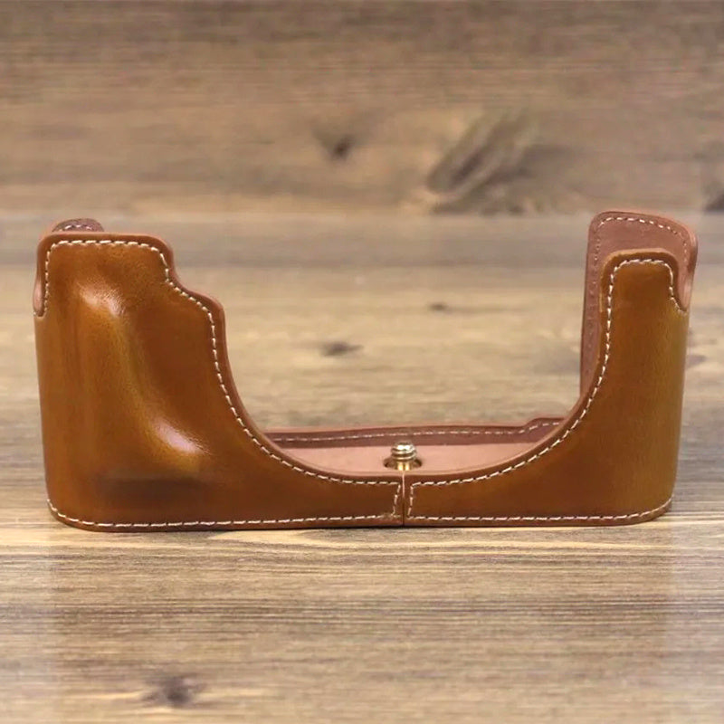 PU Leather Half Body Bottom Case for Leica M10, Digital Camera Protective Cover - Brown