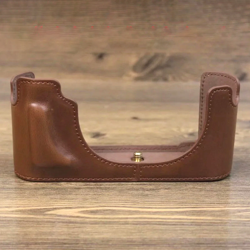 PU Leather Half Body Bottom Case for Leica M10, Digital Camera Protective Cover - Coffee