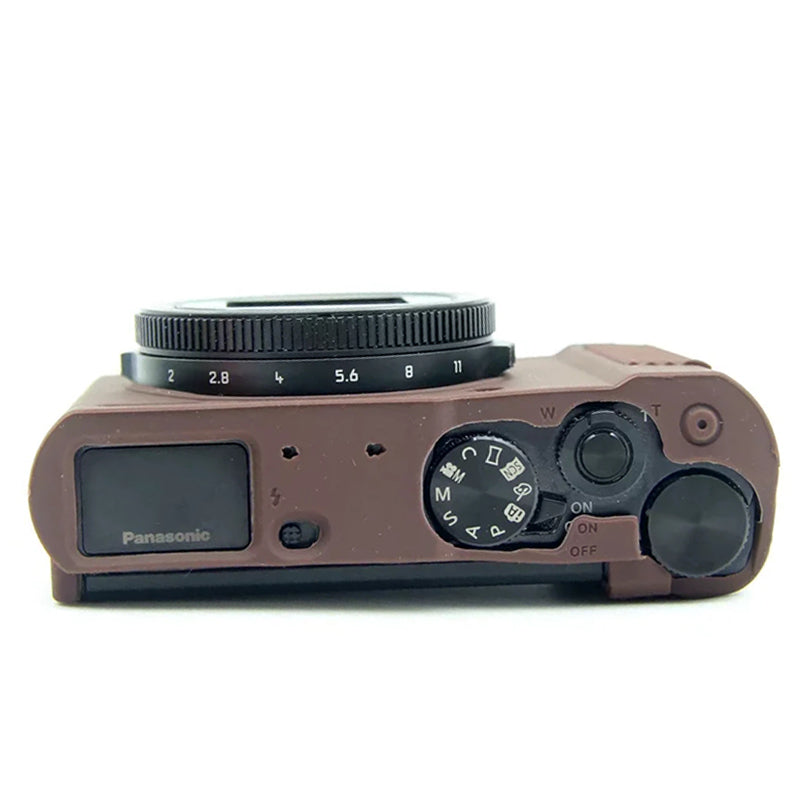 Uniqkart for Panasonic LX10 Soft Silicone Protective Case Digital Camera Anti-scratch Anti-drop Cover - Coffee