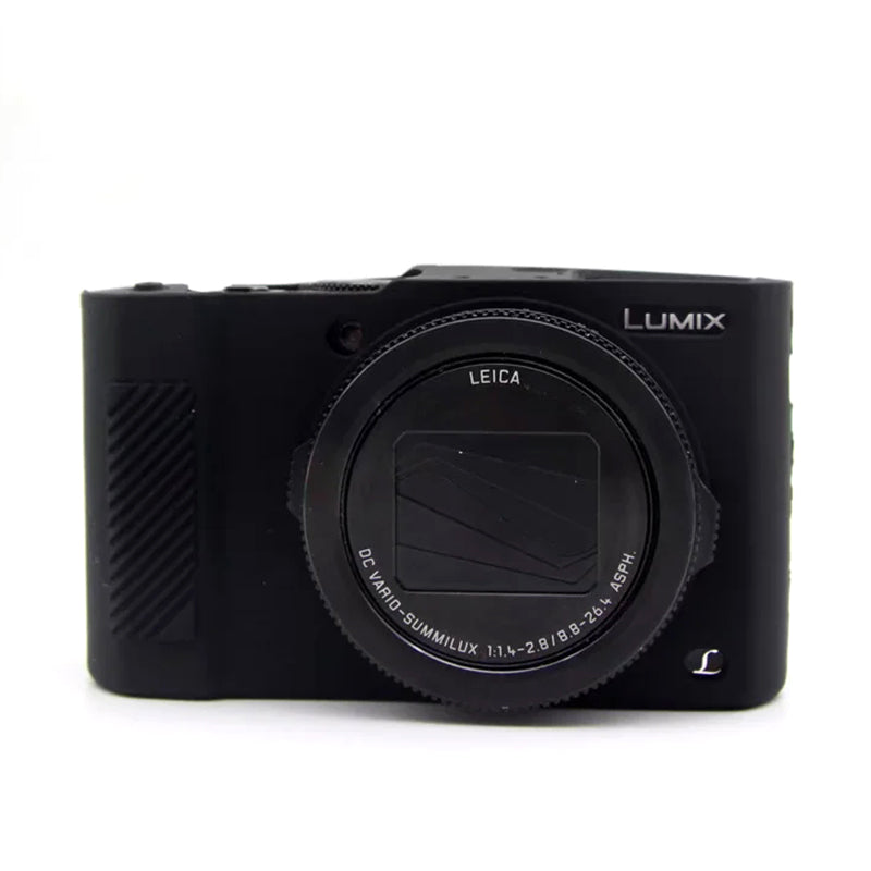 Uniqkart for Panasonic LX10 Soft Silicone Protective Case Digital Camera Anti-scratch Anti-drop Cover - Black