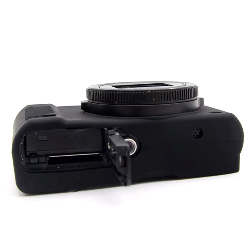 Uniqkart for Panasonic LX10 Soft Silicone Protective Case Digital Camera Anti-scratch Anti-drop Cover - Black