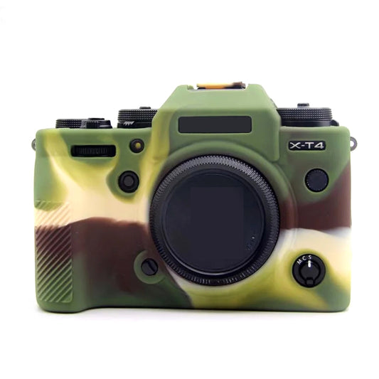 Uniqkart for Fujifilm X-T4 Soft Silicone Anti-drop Case Anti-scratch Digital Camera Protective Cover - Camouflage