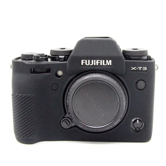 Uniqkart for Fujifilm X-T3 Soft Silicone Protective Case Anti-scratch Digital Camera Body Cover - Black