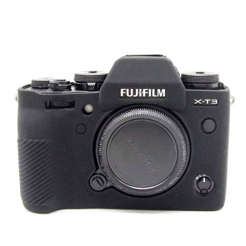 Uniqkart for Fujifilm X-T3 Soft Silicone Protective Case Anti-scratch Digital Camera Body Cover - Black