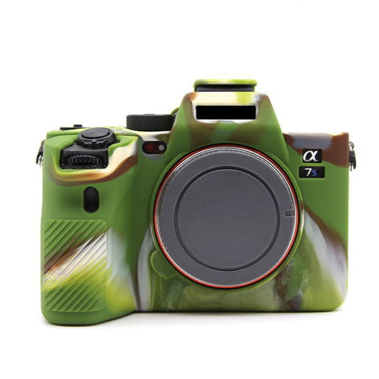 Uniqkart for Sony A7S III  / ILCE-7SM3 / A1 Camera Anti-drop Silicone Case Soft Protective Cover - Camouflage