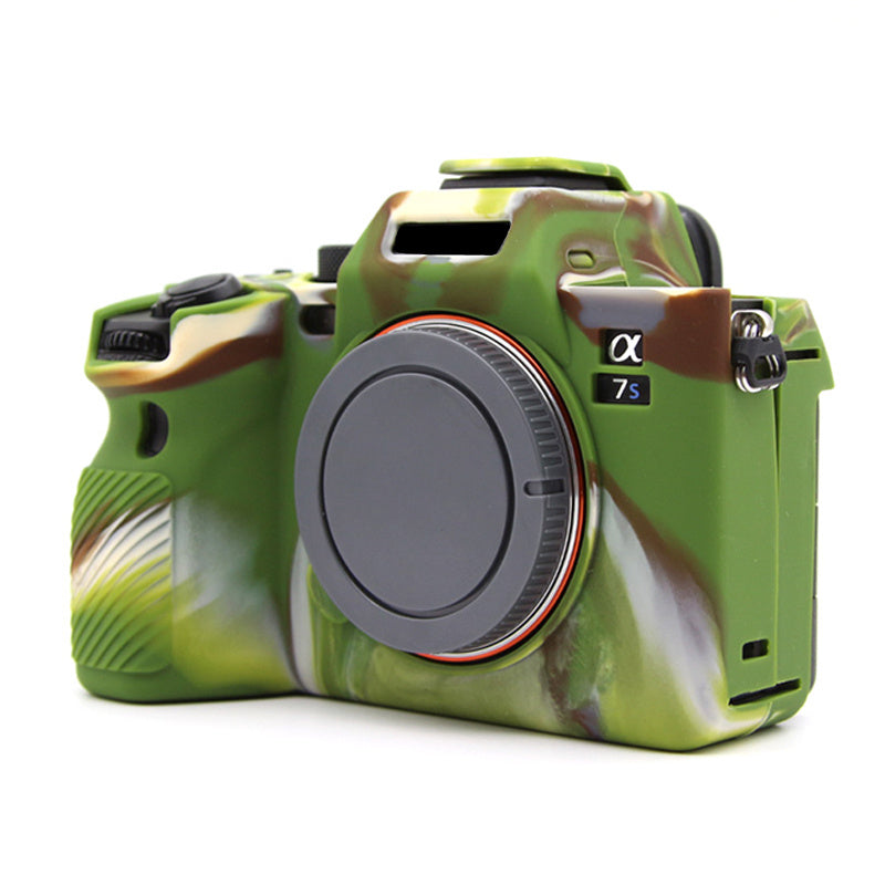 Uniqkart for Sony A7S III  / ILCE-7SM3 / A1 Camera Anti-drop Silicone Case Soft Protective Cover - Camouflage