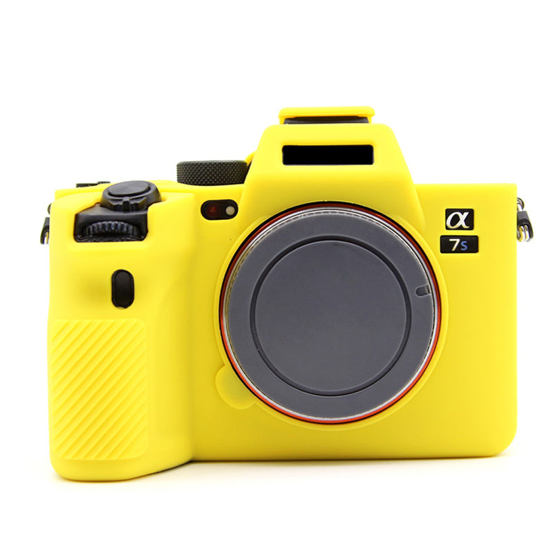 Uniqkart for Sony A7S III  / ILCE-7SM3 / A1 Camera Anti-drop Silicone Case Soft Protective Cover - Yellow