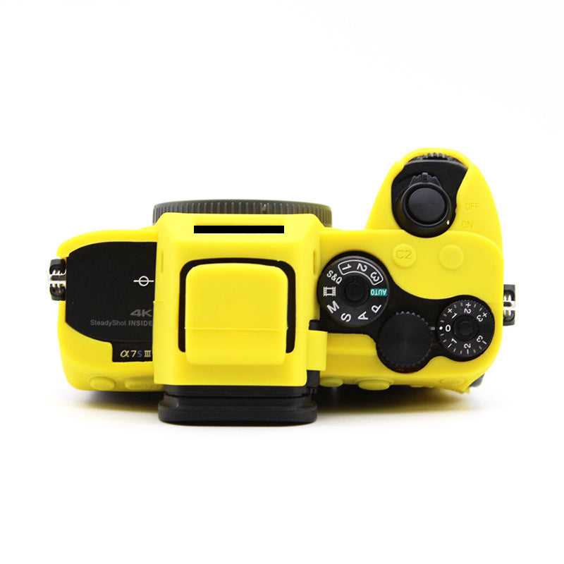Uniqkart for Sony A7S III  / ILCE-7SM3 / A1 Camera Anti-drop Silicone Case Soft Protective Cover - Yellow