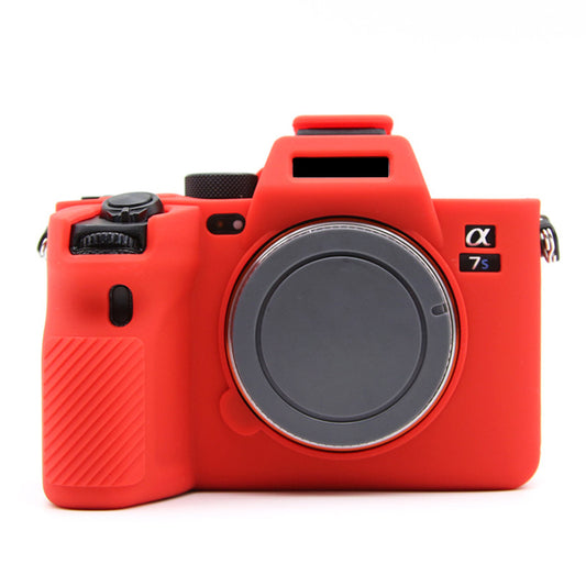 Uniqkart for Sony A7S III  / ILCE-7SM3 / A1 Camera Anti-drop Silicone Case Soft Protective Cover - Red