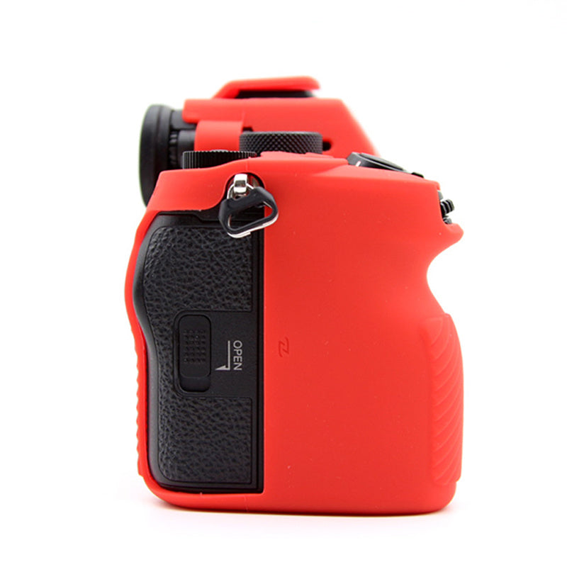 Uniqkart for Sony A7S III  / ILCE-7SM3 / A1 Camera Anti-drop Silicone Case Soft Protective Cover - Red