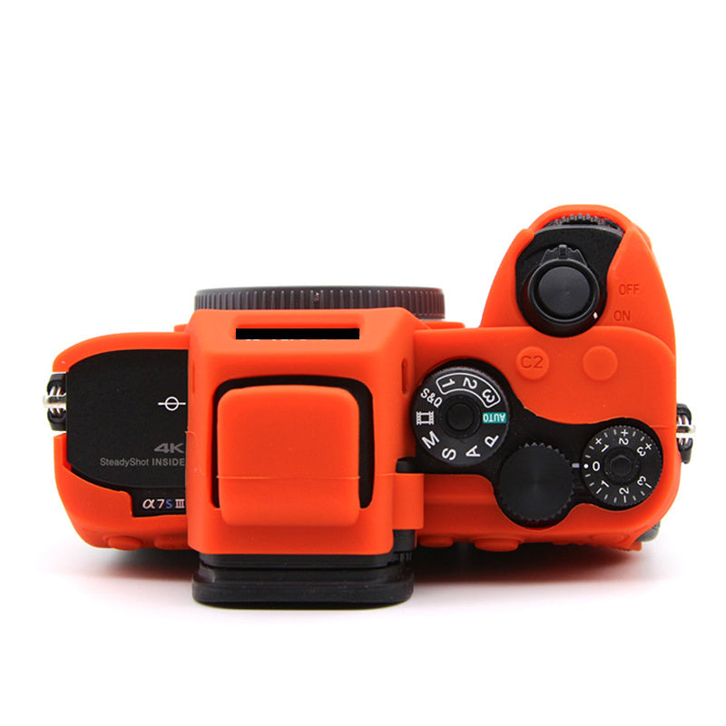 Uniqkart for Sony A7S III  / ILCE-7SM3 / A1 Camera Anti-drop Silicone Case Soft Protective Cover - Orange