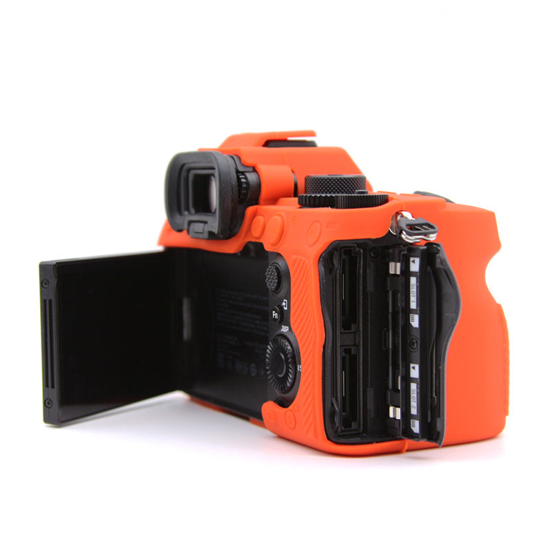 Uniqkart for Sony A7S III  / ILCE-7SM3 / A1 Camera Anti-drop Silicone Case Soft Protective Cover - Orange