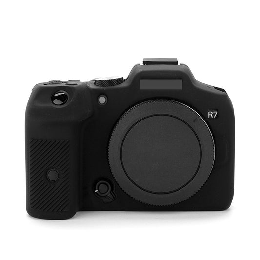 Flexible Silicone Protective Case for Canon EOS R7 Camera, Anti-scratch Anti-drop Cover - Black