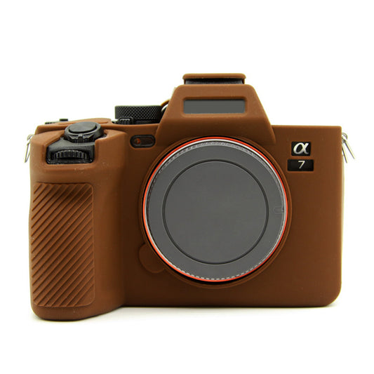 Silicone Case for Sony A7IV / A74 / A7M4 Digital Camera, Dust-proof Anti-scratch Protective Camera Cover - Coffee