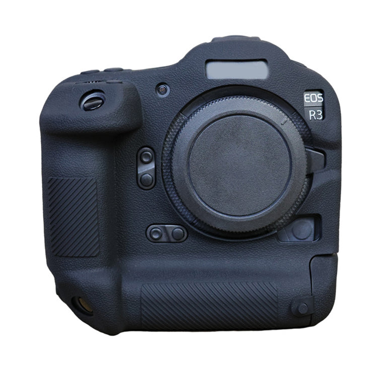 Drop Protection Flexible Silicone Protective Case for Canon EOS R3  Camera, Anti-scratch Anti-drop Cover - Black