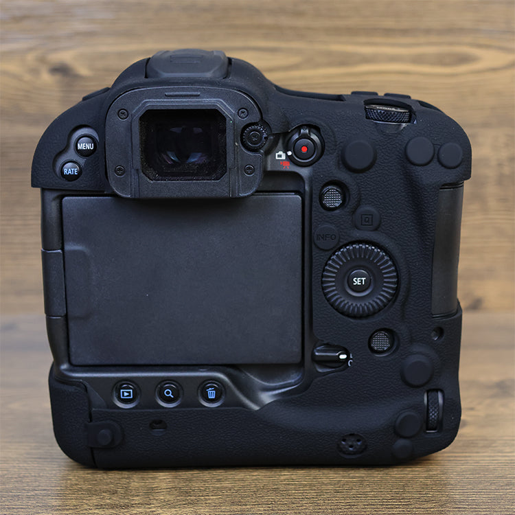 Drop Protection Flexible Silicone Protective Case for Canon EOS R3  Camera, Anti-scratch Anti-drop Cover - Black